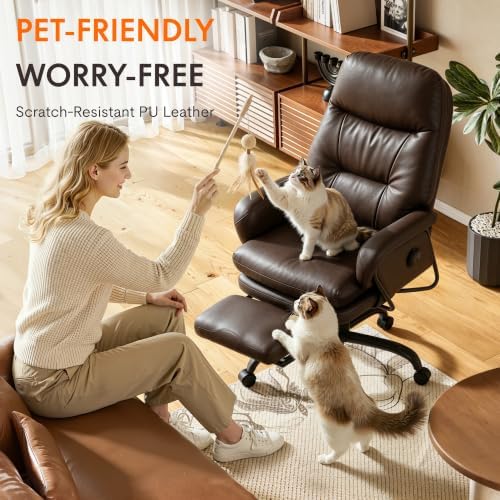 FLEXISPOT Multi-Task Ergonomic Office Chair with Footrest, Brown, HC4 - Image 6