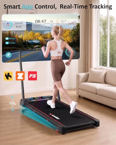 Walking Pad with Auto 12% Incline Handle Bar,Foldable Treadmill for Home - Image 6
