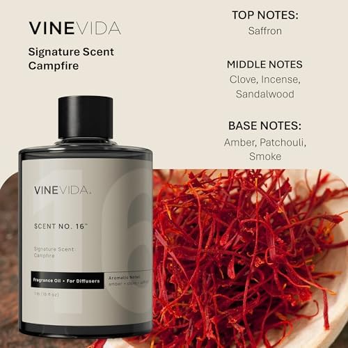 VINEVIDA [16 Fl Oz] Campfire Fragrance Oil for Cold Air Diffusers, Essential Oils for Diffuser Oil Refill & Air Freshener Room Spray - Image 2