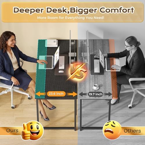 PRAISUN 40 X 24 Inch Deeper Desk with Power Outlets - Image 4