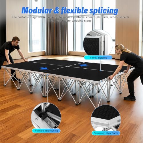 4x4 ft Foldable Stage Platform, 24" Portable Riser, Non-Slip - Image 4