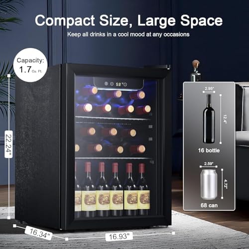 Antarctic Star Wine Cooler Beverage Refrigerator Mini Fridge 1.7 cu.ft - Image 2