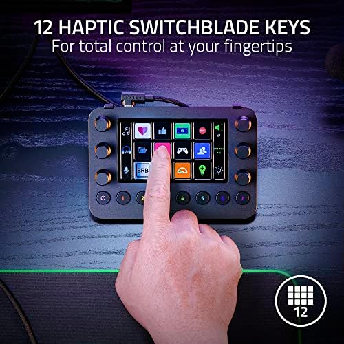 Razer Stream Controller: All-In-One Keypad for Streaming - 12 Haptic Switchblade Keys - 6 Tactile Analog Dials - 8 Programmable Buttons - Designed for PC & Mac Compatibility - Image 3