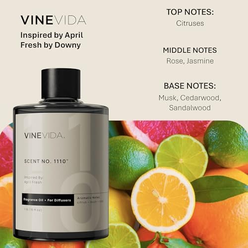 VINEVIDA [16 Fl Oz] Scent NO. 1110 Fragrance Oil for Cold Air Diffusers, Aromatic Notes of Citrus Musk Rose, Essential Oils for Diffuser Oil Refill & Air Freshener Room Spray - Image 2