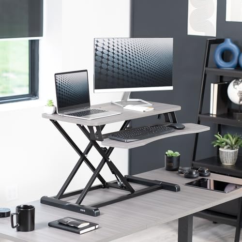 VIVO Dark Gray 32 inch Standing Desk Converter, DESK-V000KG - Image 2
