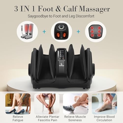 CuPiLo Shiatsu Foot Calf Massager with Heat & Remote, FSA Eligible HSA - Image 2