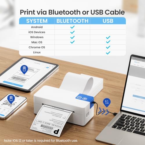 Bluetooth Thermal Shipping Label Printer, 4x6 Thermal Label Printer - Image 2