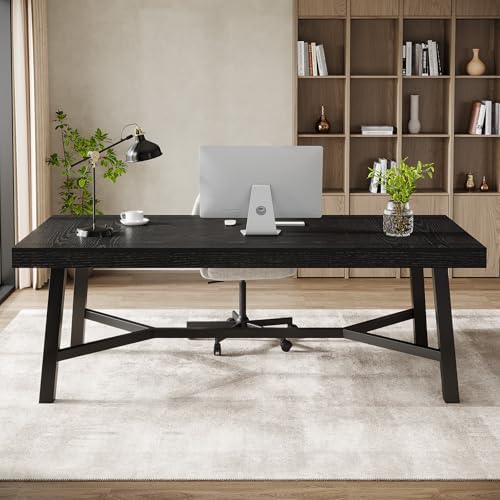 Tribesigns 71-Inch Executive Desk, Farmhouse Computer Desk for Home Office by Tribesigns