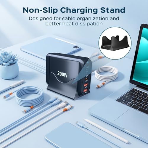 Turonic 200W USB Charging Station with Stand, 6-Port Fast Charge - Image 7
