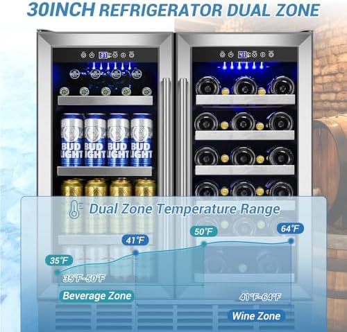 Velivi 30''Wine and Beverage Refrigerator-Dual Zone Under Counter Fridge - Image 2