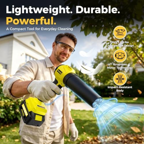 Turbo-Powered Jet Blower Small Leaf Vacuum Cordless with Battery & Charger - Image 6