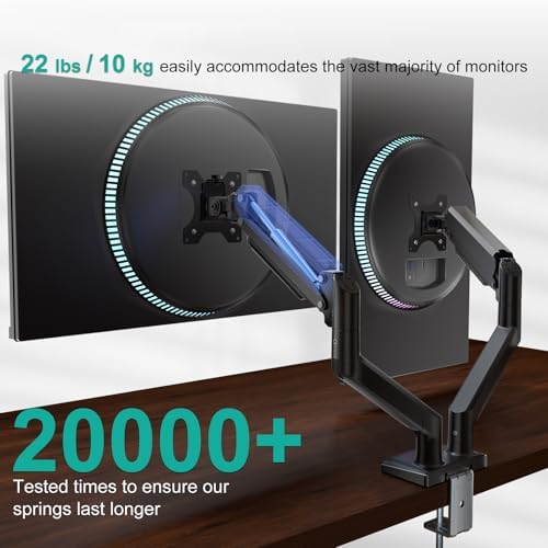 WALI Adjustable Dual Monitor Arm for 13-32 inch Screens, 22 lbs per Arm - Image 5