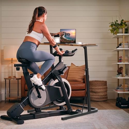Adjustable Treadmill Walking Pad Desk, for Bike/Cycling Trainer, Workstation Standing Desk, Trainer Stand Table for Indoor, Treadmill Attachment-Exercise While Working or Watching TV, Rustic Brown - Image 5