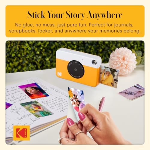KODAK Printomatic Full-Color Instant Print Digital Camera, Zink 2x3" (5.1x7.5 cm) Sticky-Back Photo Paper, 5MP, Portable, Creative Fun Gift for Birthday, Christmas, Holiday, Yellow - Image 5