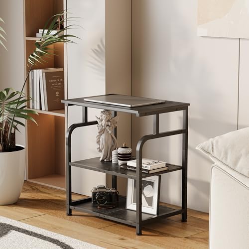 Unionly Large Rolling Printer Stand with Height Adjustable Shelf and Wheels - Image 2