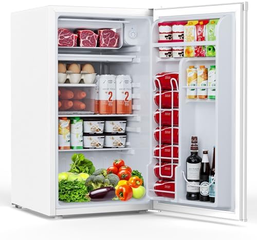 COWSAR 3.2 Cu.Ft Mini Fridge with Freezer for Bedroom Dorm, White by COWSAR