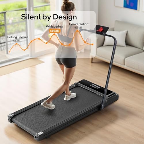 Walking Pad Under Desk Treadmill, Portable Compact Electric Walking Treadmill, Quiet Fitness Machine with Remote Control & LED Display for Home Office - Image 6