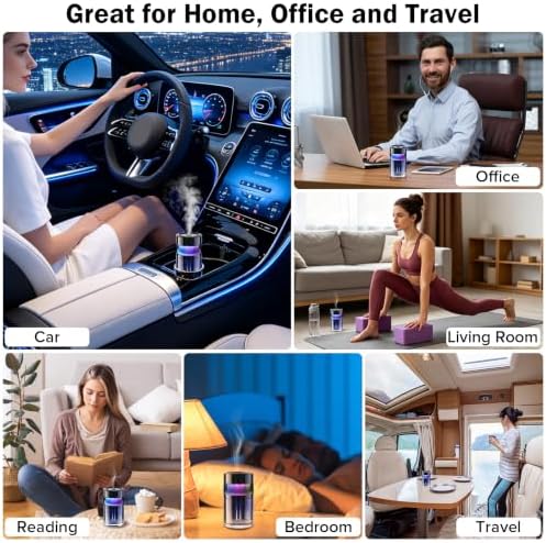 Portable Waterless Aroma Diffuser, Starry Sky Projector with 7 LED Lights - Image 7