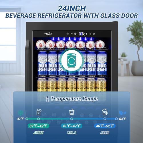 Velivi 24'' Beverage Refrigerator Under Counter Built-In and Drink Fridge - Image 2