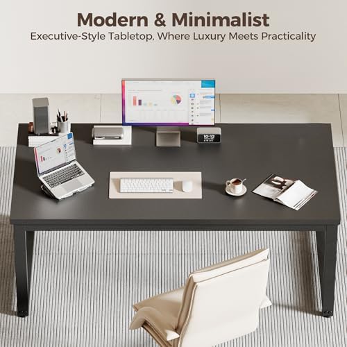Mericonia 40 Inch Computer Desk, 1.2" Thick Small Office Table, Black - Image 5