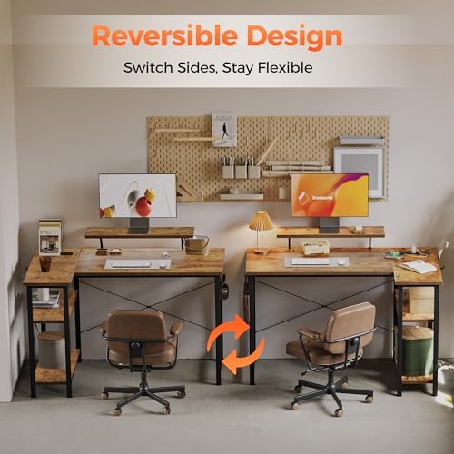 Mericonia 48 in Corner Desk with Monitor Stand, Small L Shaped Gaming Desk - Image 3