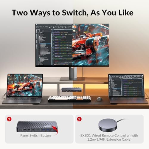 AV Access KVM Switch Docking Station 2 Monitors 2 Laptops, 4K Dual Display - Image 6