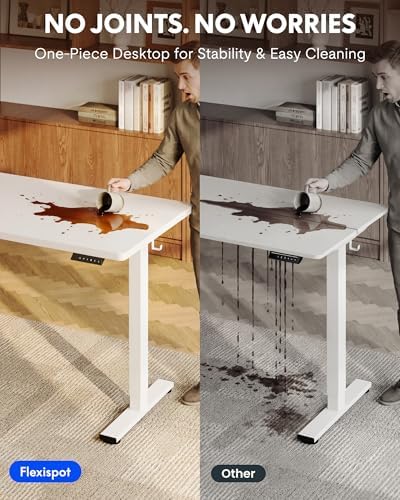 FLEXISPOT EN1 60"x24" One-Piece Standing Desk, White - Image 2