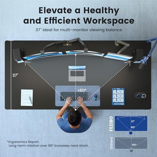 FEZIBO Standing Desk 71 × 37 Inch Electric Height Adjustable, Black - Image 4
