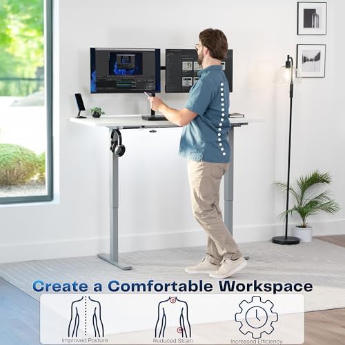 VIVO White 60 x 24 in Standing Desk, DESK-KIT-1G6W - Image 4