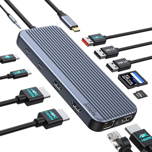 USB C Docking Station 3 HDMI Selore Laptop Docking Station 3 Monitors by SeloreS-Global