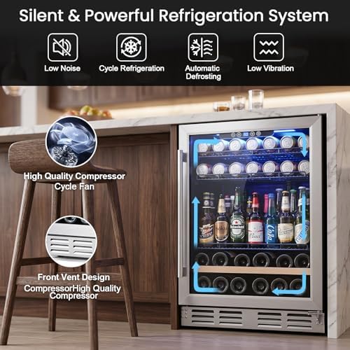 Kalamera Beverage Refrigerator, 24 inch Beverage and Wine Fridge 5.3 Cu.ft - Image 6