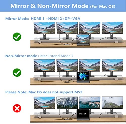 USB C Docking Station Dual Monitor for HP,Laptop Docking Station 3 Monitors - Image 6
