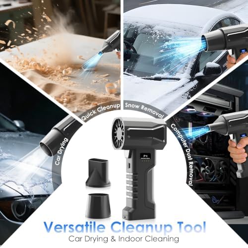 BOLYDOOM Cordless Leaf Blower 300,000RPM Handheld Air Blower with 20000mAh Battery, Powerful Turbo 5 Speeds, LED Lights, Lightweight Portable Blower for Lawn Care Patio Garage Cleaning. - Image 5