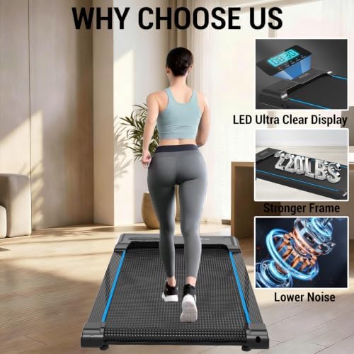 Quiet Under Desk Compact Electric Treadmill for Home and Office - Image 6