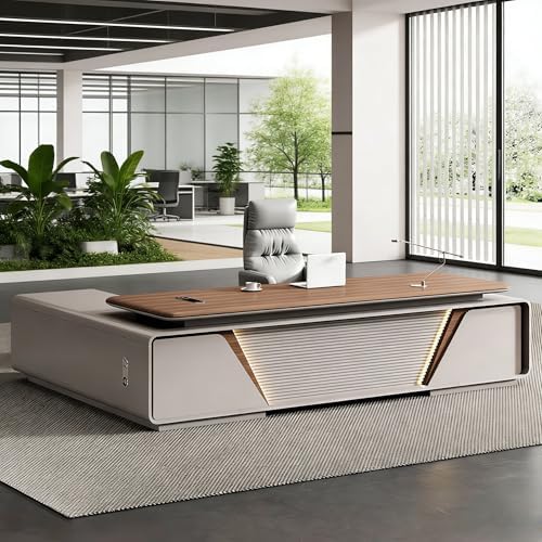 L Shaped Executive Desk with Drawers & Storage, Modern Wood Executive Office Desk Computer Table for Home Office Furniture Setup, Management Workstation for Workplace or Office(C-Right, L2M/78IN) by Unknown