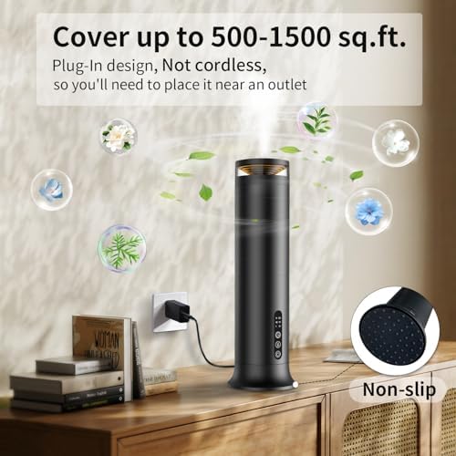 Waterless Essential Oil Diffuser, Cold Air Scent Diffuser Oil Machine, Dry Mist Aromatherapy Diffuser for Large Home Office Hotel Spa,Remote Control, Ultra-Quiet, 5 Oils Starter Kit - Image 4