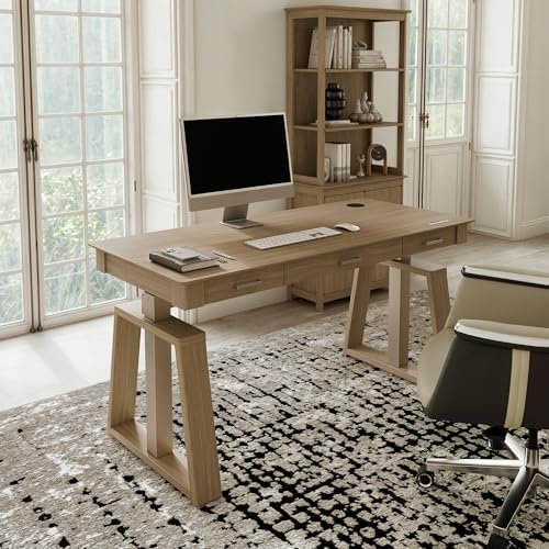 EUREKA ERGONOMIC Standing Desk,60x26 Executive Desk with 3 Drawer Adjustable Height Electric Desk Home Office Computer Desk Modern Workstation with Memory Controller - Image 3