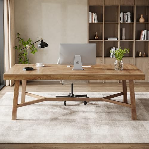 Tribesigns 71-Inch Executive Desk, Farmhouse Computer Desk for Home Office by Tribesigns
