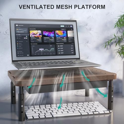 WALI Computer Monitor Stand with Storage, Monitor Riser 3 Height Adjustable - Image 5