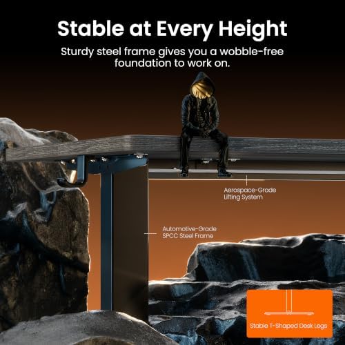 ErGear Height Adjustable Electric Standing Desk, 32 x 19 Inches Sit Stand up Desk, Memory Computer Home Office Desk, Grey - Image 5