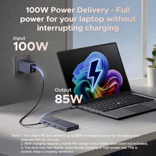 UGREEN USB C Docking Station Dual Monitor, 11-in-1 Dock with HDMI and DP - Image 6