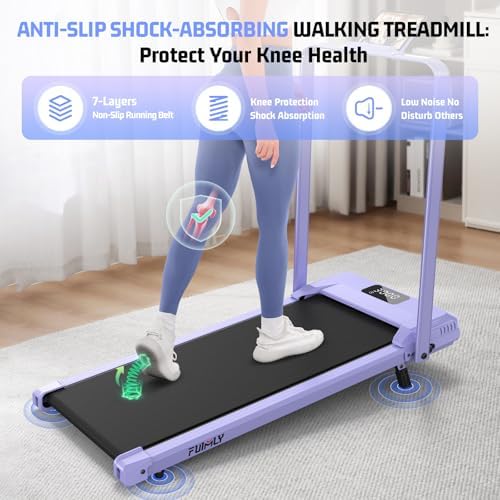 FUNMILY Upgrade Walking Pad Folding Treadmill with 12%/15% Incline & Handle Bar, 3.5HP Foldable Under Desk Compact Treadmills for Home/Office/Gym, 400+lb Capacity, Shock Absorption - Image 6