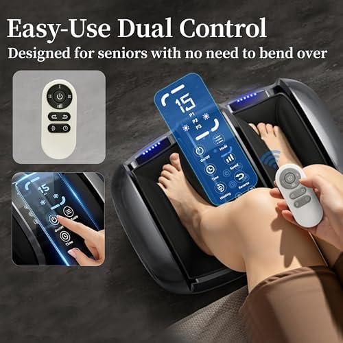 Shiatsu Foot and Calf Massager with Heat Compression, Feet Kneading Massage Machine Delivers Relief for Tired Muscles & Plantar,Pain Relief,Deep Kneading Therapy-Ideal Gifts for Women Men Dad - Image 4