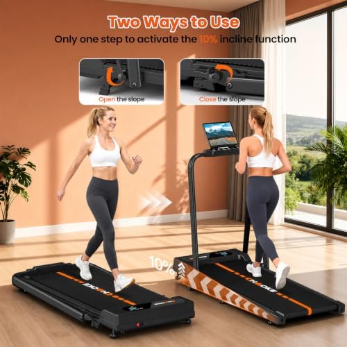 Walking Pad Treadmills for Home with 7.5MPH, Built-in Speaker, Upgrade 3.0HP Foldable Treadmills with 10% Incline, Compact Running Machine with APP, 350 LBS, LED Display, Remote Control - Image 5