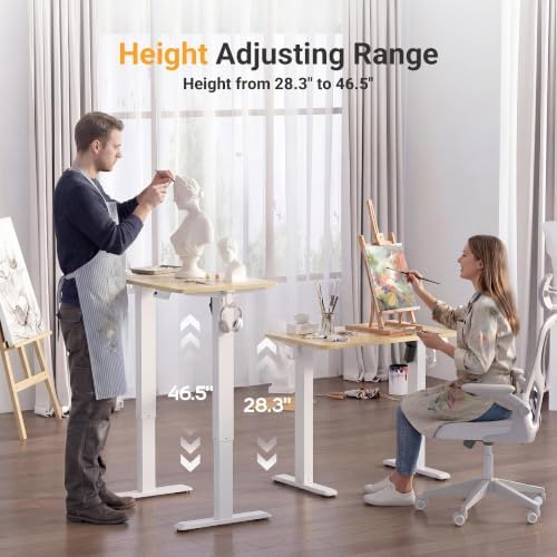 YDN Electric Standing Desk, 35x20 Inch, Nature - Image 4