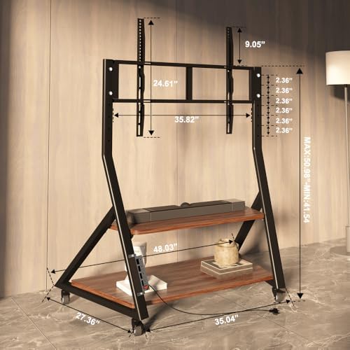 Heavy Duty Rolling TV Stand with Power Outlet for 55 to 100 inch TV - Image 4
