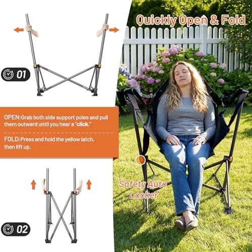 TIMBER RIDGE Hammock Camping Chair, Portable Oversized Swinging Camp Chairs - Image 7
