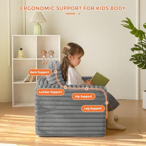 MAXYOYO Kids Bean Bag Chair, Comfy Upholstered Bean Bag Sofa with Filler - Image 4