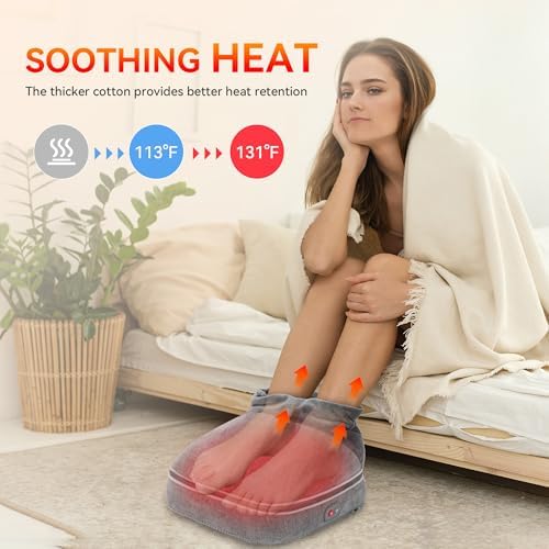 Snailax Foot Massager with Heat, 2026 Feet Warmer with Remote Control - Image 2
