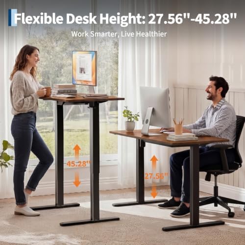 55 x 28Inch Electric Standing Desk, Height Adjustable Computer Desk - Image 6